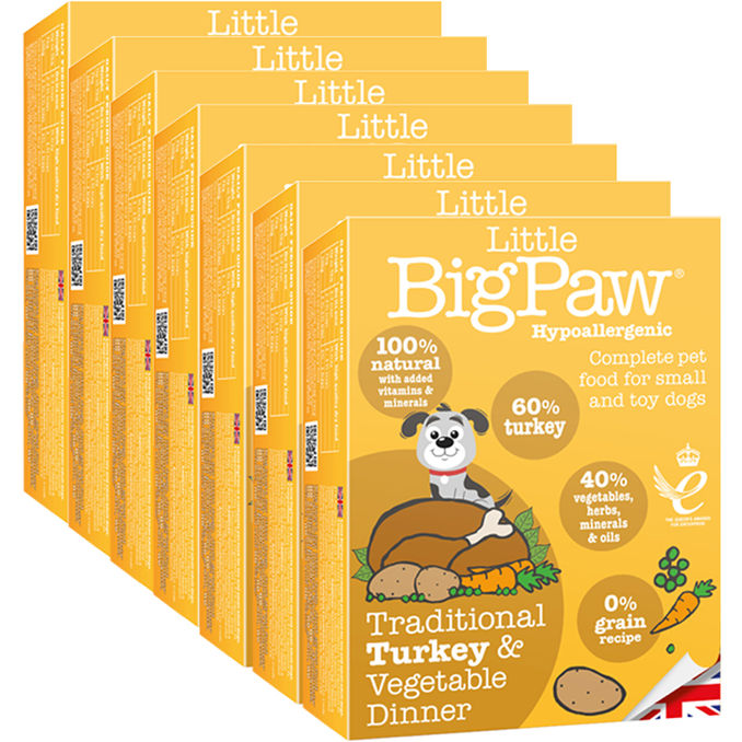 Little Big Paw Hundefutter Truthahn & Gemüse, 7er Pack
