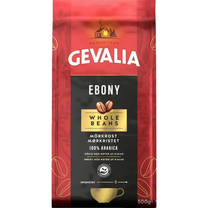 Gevalia Ebony Hele Bønner 500 g