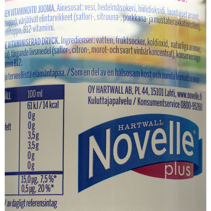 Novelle Plus-Hyvinvointivesi B12 Ananas-Passion