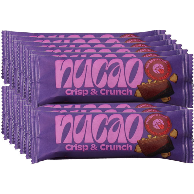 nucao BIO Crisp & Crunch Schokoladenriegel, 12er Pack