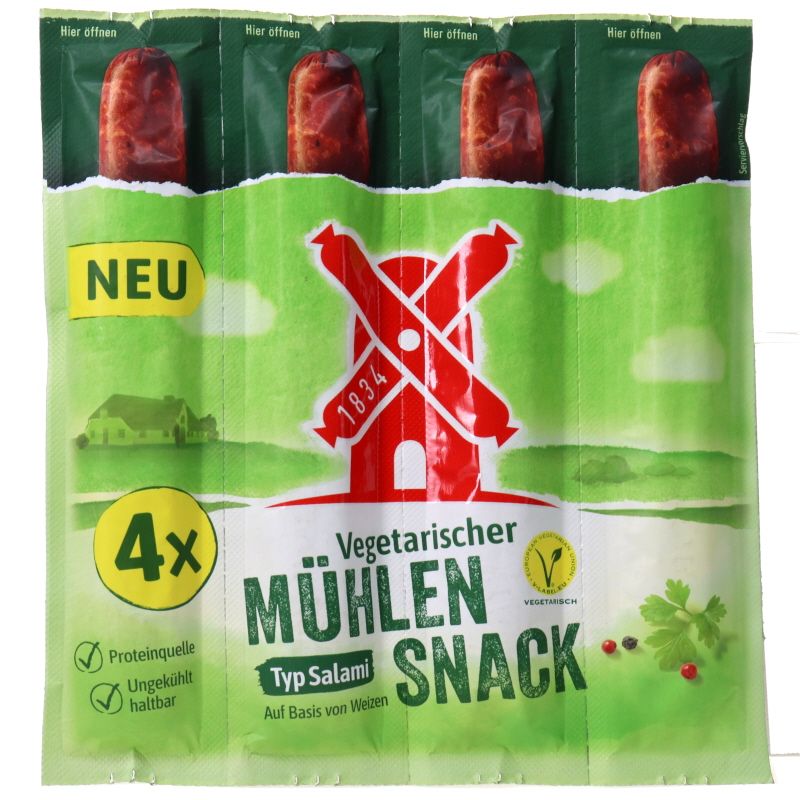 Vegetarische Salami Rügenwalder 4x Snacks, | von Motatos 20g