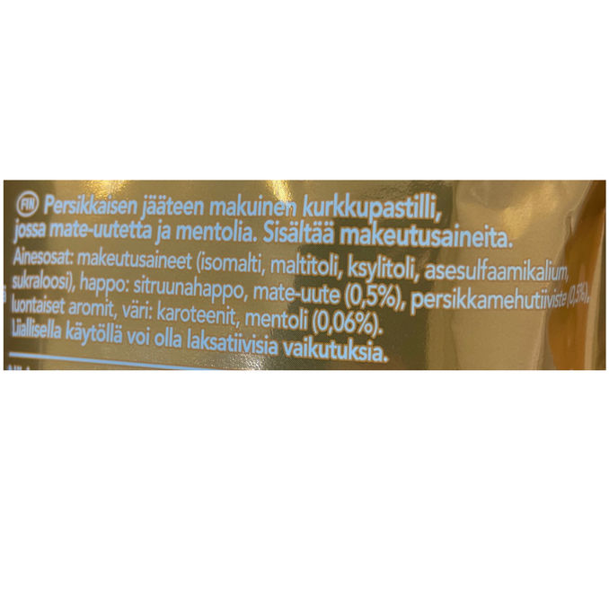 Vicks Kurkkupastillit IceTea Peach Sokeriton
