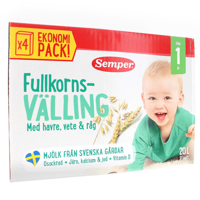 Semper Fuldkornsvælling . Havre, rug & Vitaminer 1år 2,9 kg