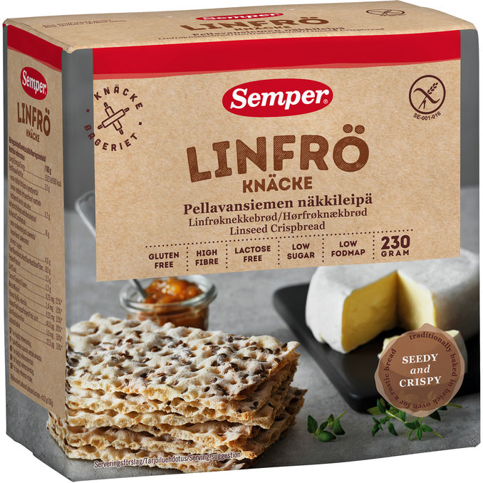 Semper Glutenfrit Hørfrøknækbrød