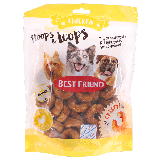 Best Friend Hundgodis Hoops & Loops Kyckling