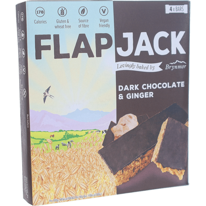 Flapjack Mellanmålsbar Chocolate & Ginger 4-pack
