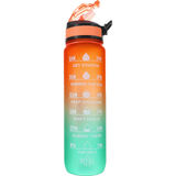 Hollywood Motivational Bottle Vandflaske Orange & Turquoise 1L