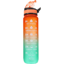 Hollywood Motivational Bottle Vandflaske Orange & Turquoise 1L