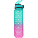 Hollywood Motivational Bottle Vandflaske Pink & Grøn 1L
