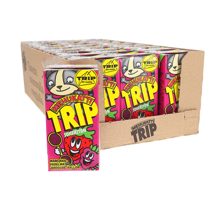 Mehukatti Trip Sokeriton Mansikka-Vadelmamehujuoma 27-pack