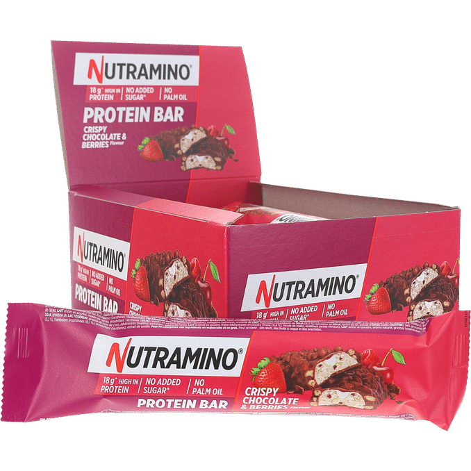 Läs mer om Nutramino Proteinbar Crispy Chocolate & Berries 12-pack