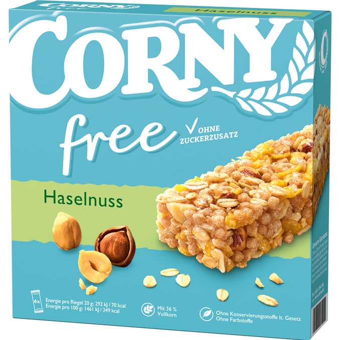 Corny Haselnussriegel, ohne Zuckerzusatz