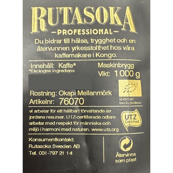 Rutasoka Okapi Kaffe Medium Mørk Ristet