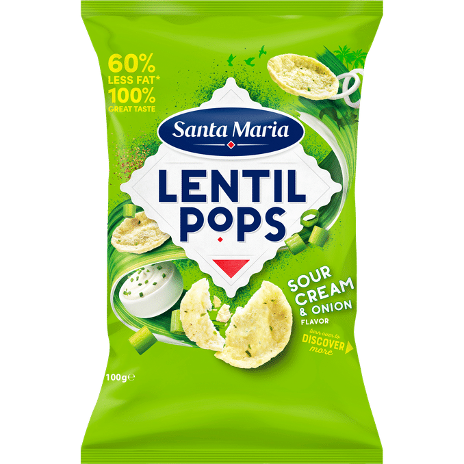Santa Maria 3 x Lentil Pops Sour Cream & Onion