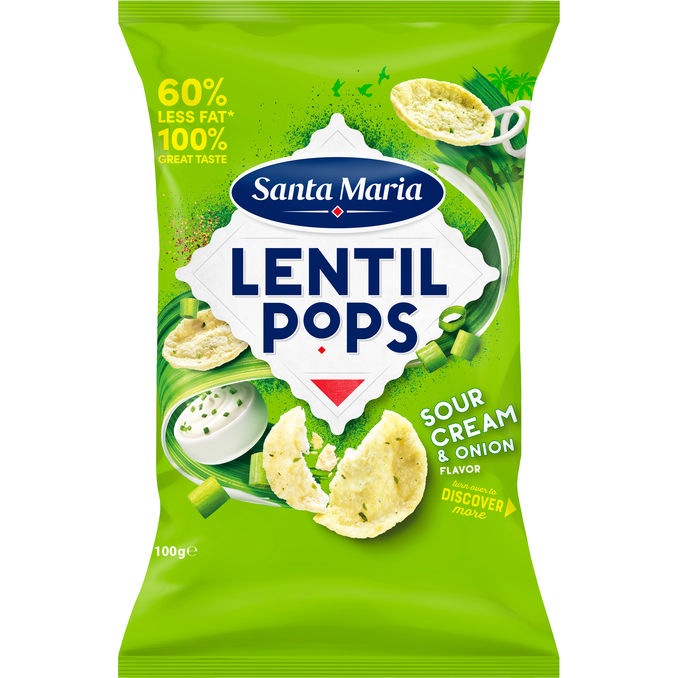 Läs mer om Santa Maria 3 x Lentil Pops Sour Cream & Onion