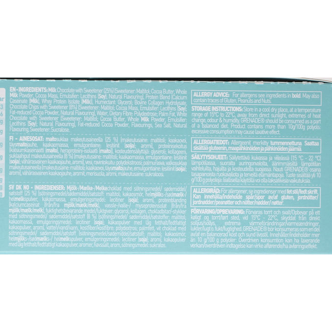 Grenade Proteinbar Chocolate Chip Salted Caramel 12-pak