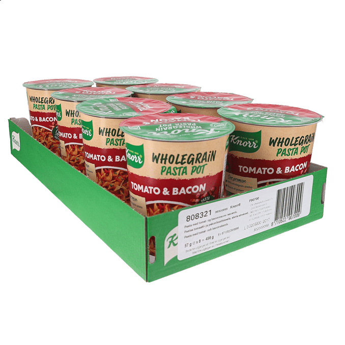 Knorr Snack Pot Pasta Tomat Bacon 8-pack