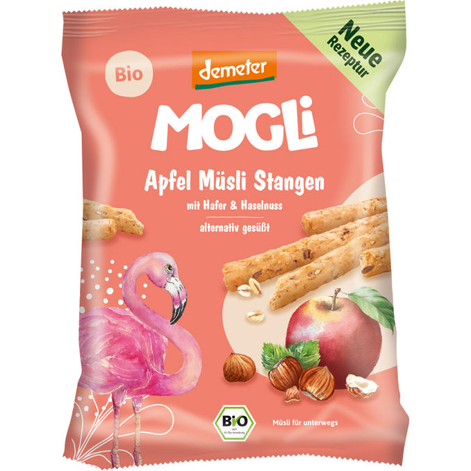 MOGLi BIO Apfel Müsli Stangen mit Hafer & Haselnuss