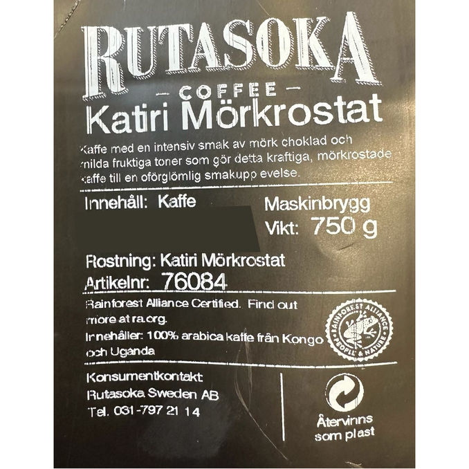 Rutasoka Kaffe Katiri Mørk Ristet