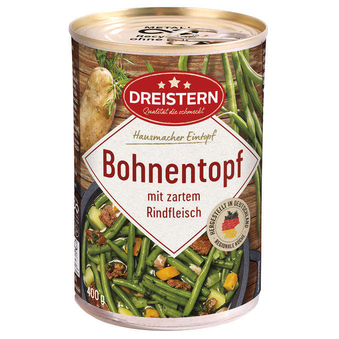 DREISTERN Bohneneintopf mit Rindfleisch