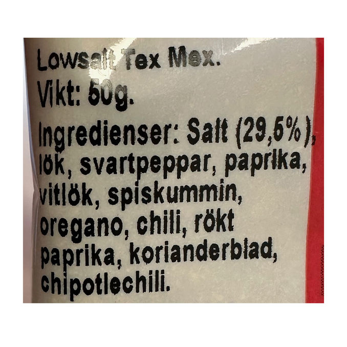 Kryddhuset Krydderier til Texmex Mindre Salt