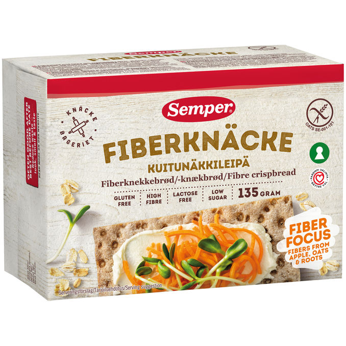 Semper Glutenfrit Fiberknækbrød 135 g