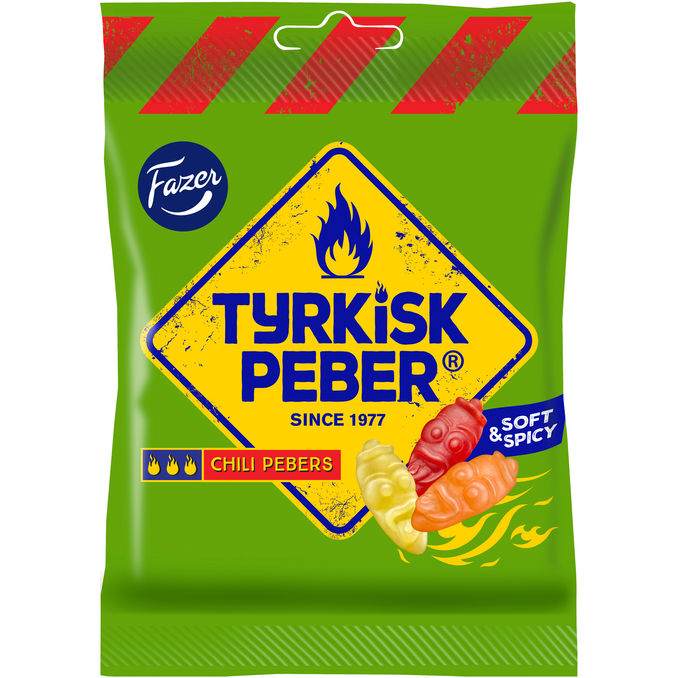 Fazer Karkkipussi Tyrkisk Peber Chili Pebers Soft & Spicy