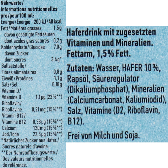 Oatly Haferdrink 1,5% Fett, 6er Pack