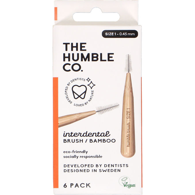 The Humble Co. Mellemrumstandbørste 0,45 mm Bambus 6-pak
