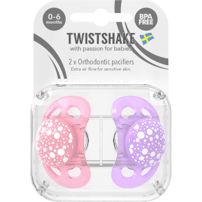 Läs mer om TwistShake 2 x Nappar 0-6 Månader Rosa Lavendel 2-pack