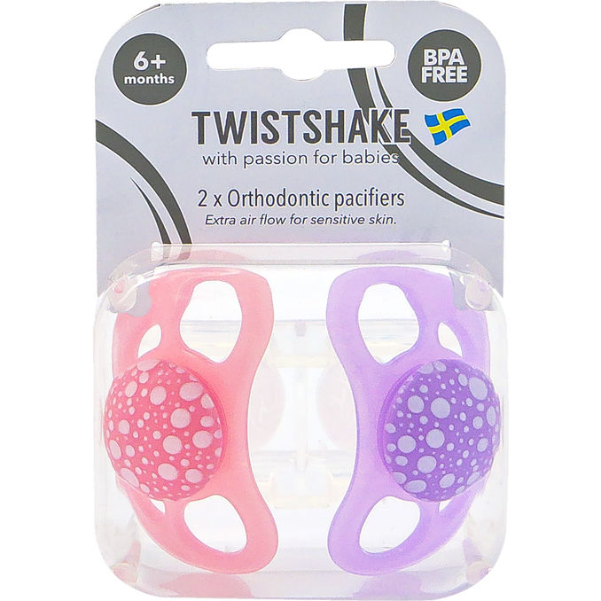 TwistShake Schnuller pastellpink & lila, 2er Pack