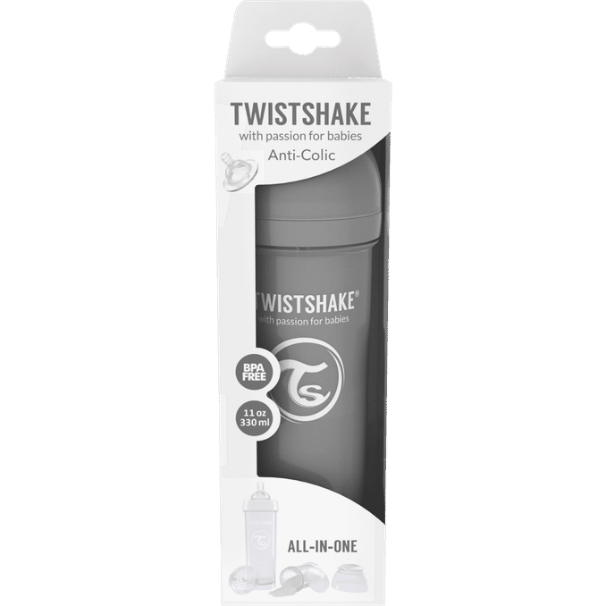 TwistShake Sutteflaske Anti-kolik Grå Large
