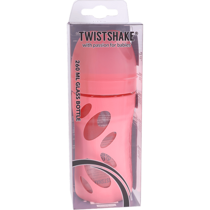 TwistShake Nappflaska Glas Anti-Kolik Rosa