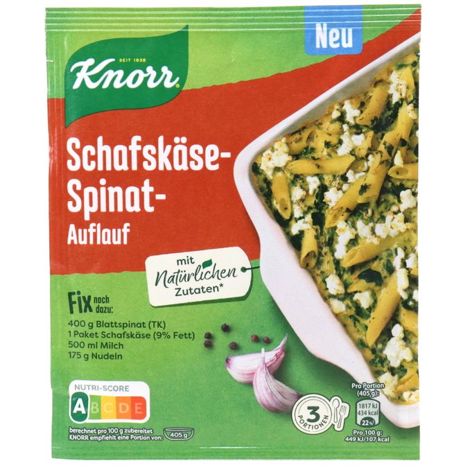 Knorr Fix Schafskäse-Spinat-Auflauf