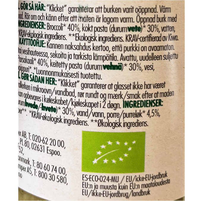 Semper Barnmat Pastagratäng Broccoli Eko 12-pack