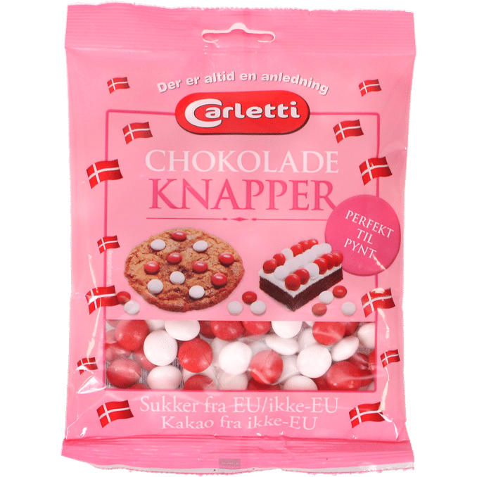 Carletti Chokolade Knapper Røde & Hvide