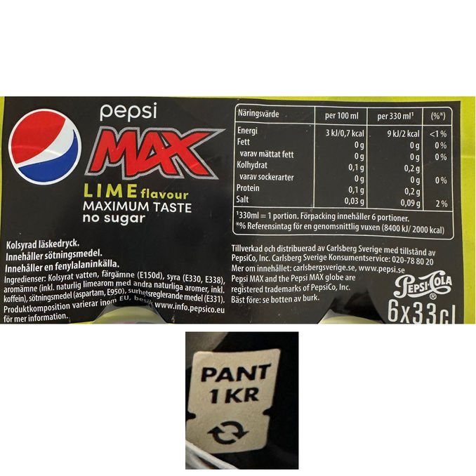 Pepsi Max Lime 6-pack 