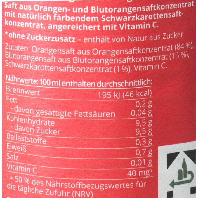 Valensina Frühstücks-Orange-Blutorange, 6er Pack (EINWEG) zzgl. Pfand