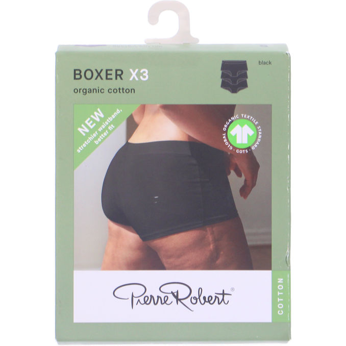 Pierre Robert Boxertrosor Bomull Svart Stl M 3-pack