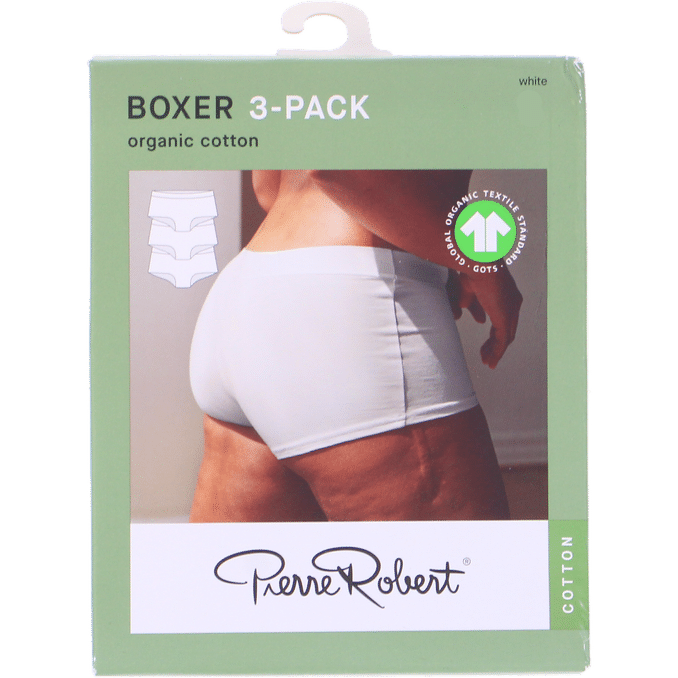 Pierre Robert Boxertrosor Bomull Vit Stl L 3-pack