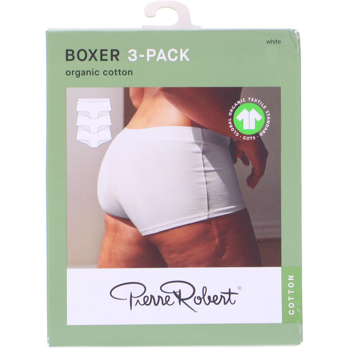 Pierre Robert Boxertrosor Bomull Vit Stl L 3-pack