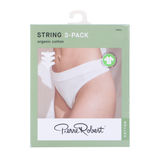 Pierre Robert String-trusser Bomuld Hvid XL 3-pak
