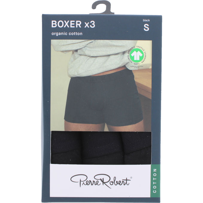 Läs mer om Pierre Robert Kalsonger Bomull Boxer Svart stl S 3-pack