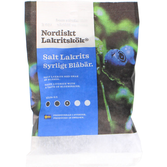 Nordiskt Lakritskök Saltlakrids m. Syrlige Blåbær 120 g