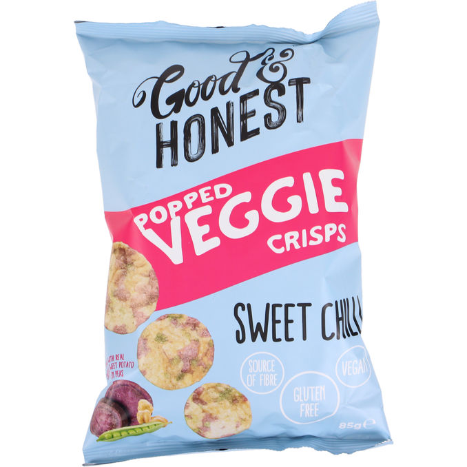 Good & Honest 2 x Popped Veggie Crisps Sweet Chilli