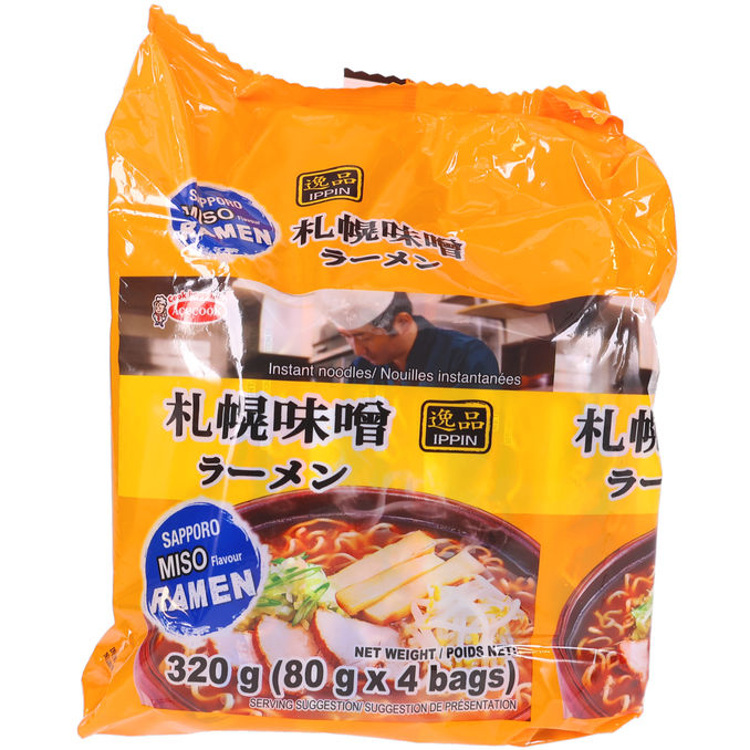 ACECOOK Instantnudeln Miso Ramen, 4er Pack