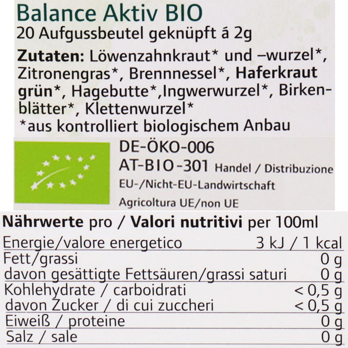 Neuner's BIO Balance Aktiv Kräutertee