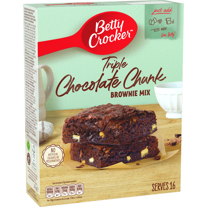 Betty crocker Leivontaseos Triple Chocolate Chunk Brownie 