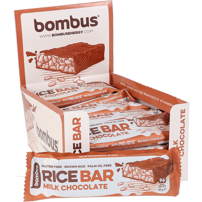 Läs mer om Bombus Risbars Mjölkchoklad 20-pack