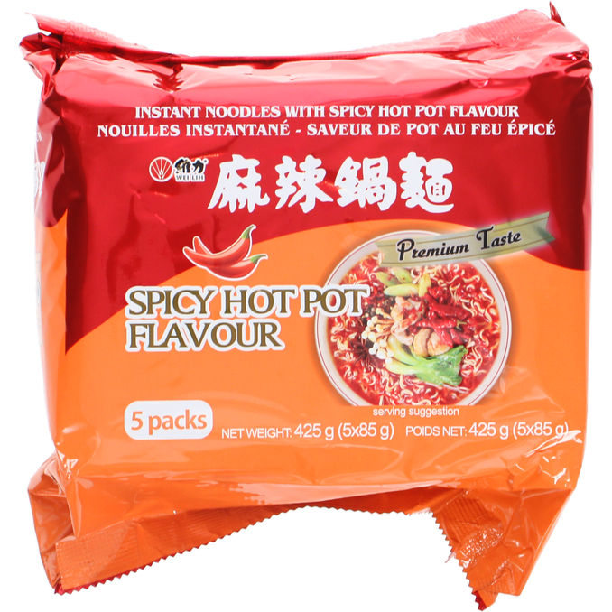 Läs mer om Weilih Snabbnudlar Spicy Hot Pot 5-pack